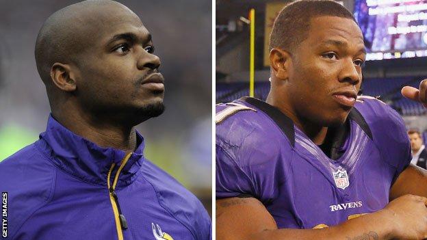 Adrian Peterson (left) and Ray Rice