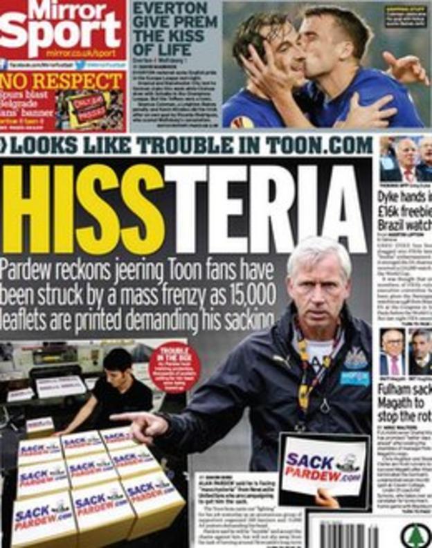 The Daily Mirror back page