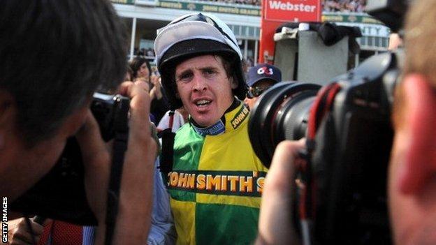 Jason Maguire after winning the Grand National on Ballabriggs