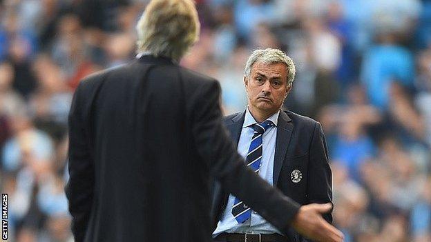 Manchester CIty and Chelsea managers Manuel Pellegrini and Jose Mourinho