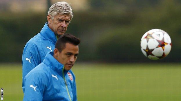 Arsenal manager Arsene Wenger and forward Alexis Sanchez