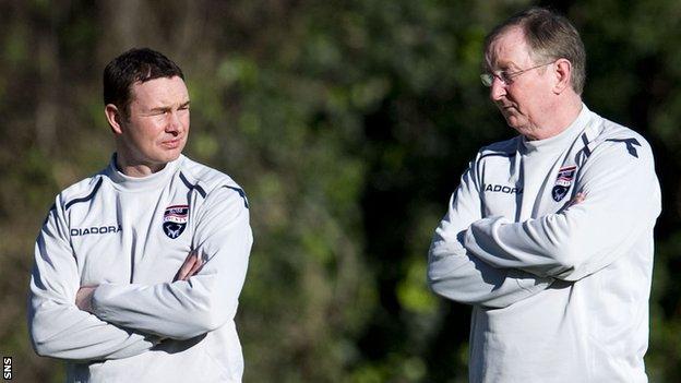 Derek and George Adams on the Ross County training ground