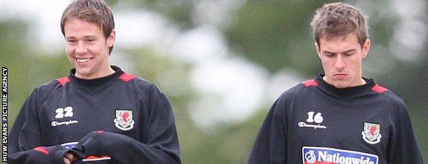 Chris Gunter and Aaron Ramsey