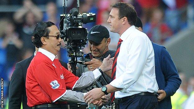 Vincent Tan and Malky Mackay in 2013