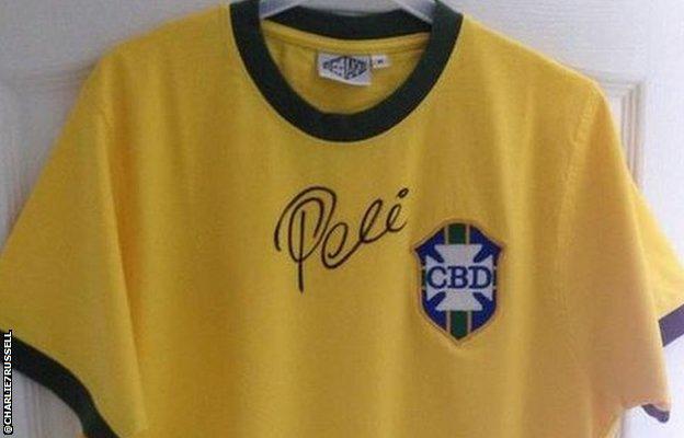 A signed Pele shirt