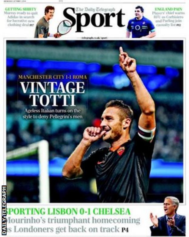 Daily Telegraph Wednesday back page