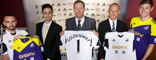 Swansea City announced a sponsorship deal with Hong Kong-based Goldenway Global Group in 2013