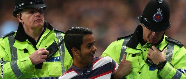 A fan who captured a selfie on the pitch with Frank Lampard is ejected from Etihad Stadium