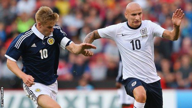 Jonjo Shelvey captained England under-21s against Scotland