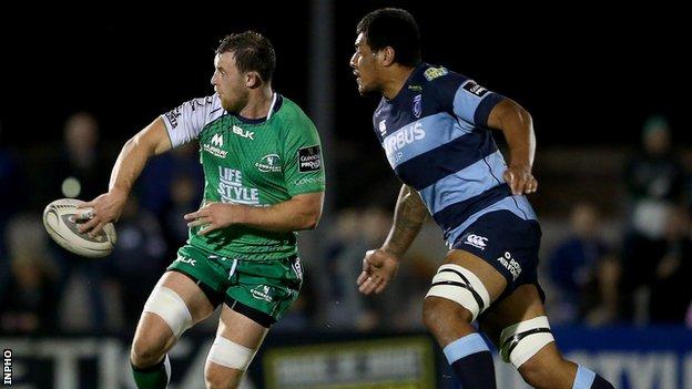 Connacht's Willie Faloon and Cardiff's Filo Paulo