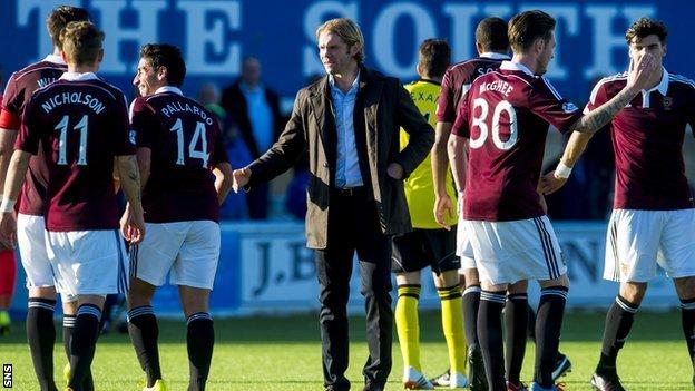 Head coach Robbie Neilson has led Hearts to seven wins from eight Championship games.