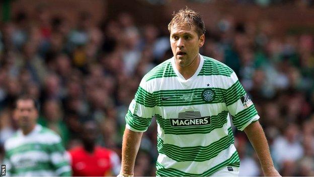 Stiliyan Petrov takes part in a charity match at Celtic Park in September