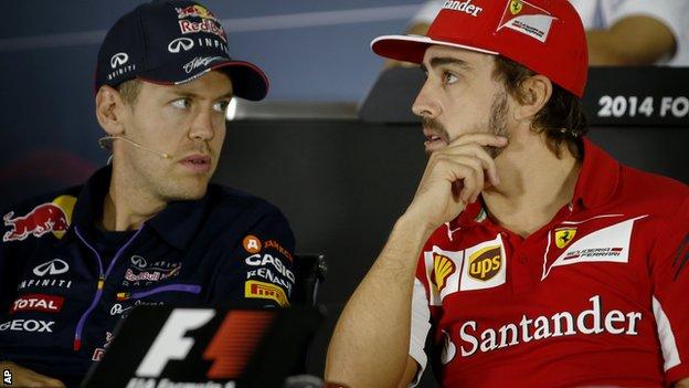 Sebastian Vettel and Fernando Alonso