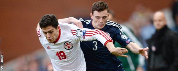 Andy Robertson was a good attacking outlet for Scotland from left-back