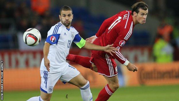 Gareth Bale in action against Cyprus