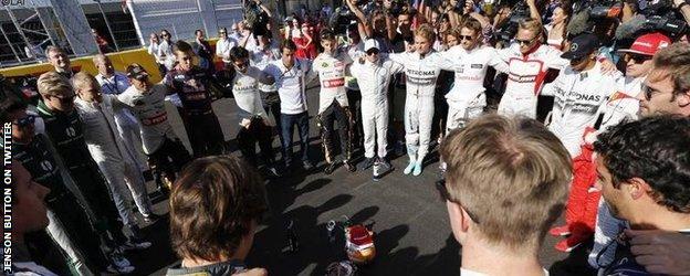 Drivers unite in Sochi for Jules Bianchi ahead of the Russian Grand Prix
