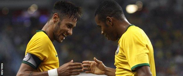 Neymar (left) and Robinho