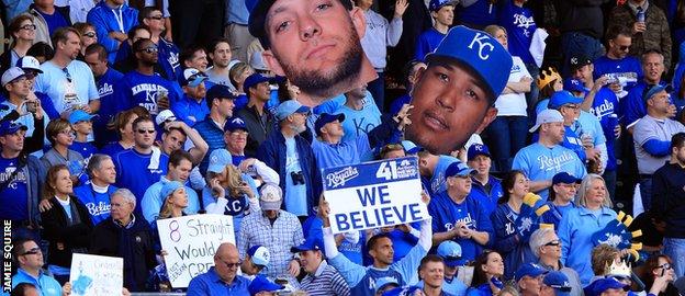 Kansas City Royals celebrate making it to the World Series
