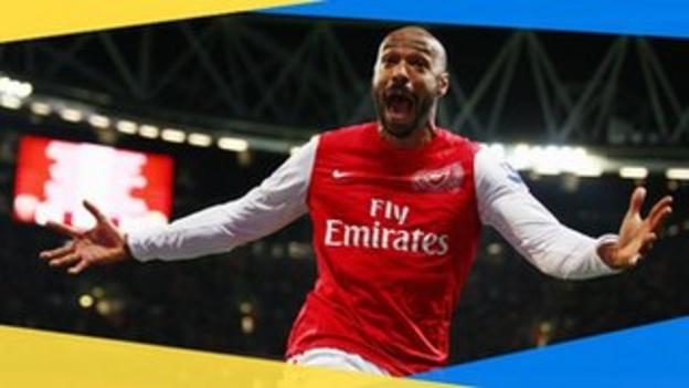 Arsenal's Thierry Henry celebrates his goal against Leeds in the 2012 FA Cup