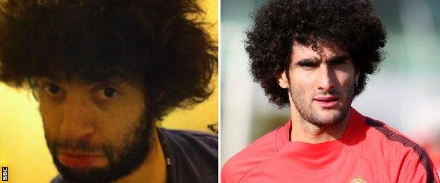 Paul Harrison sends a picture showing him looking like Marouane Fellaini of Manchester United