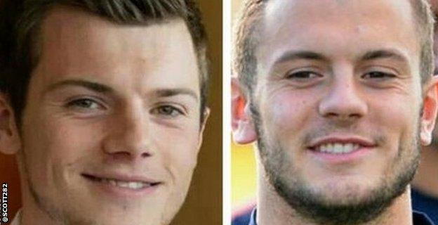 A man resembling Jack Wilshere and Jack Wilshere