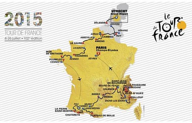 2015 Tour de France route