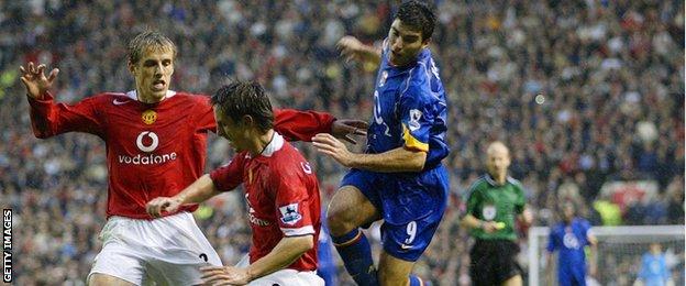 Phil Neville, Gary Neville & Jose Antonio Reyes