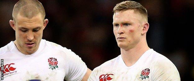 Mike Brown (left) and Chris Ashton pictured after losing to New Zealand in summer 2014