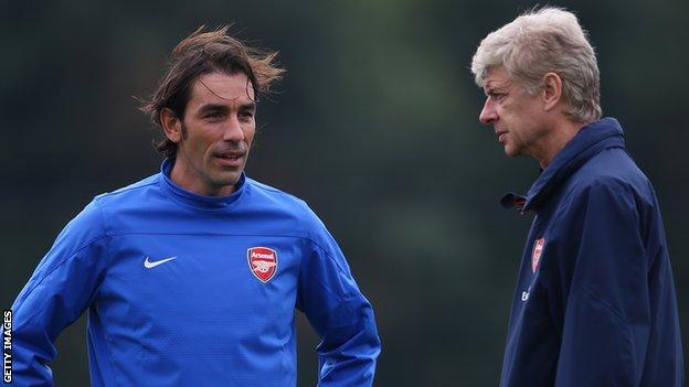 Robert Pires and Arsene Wenger