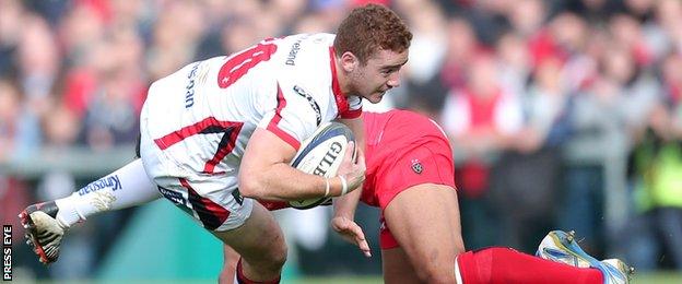 Ulster's Paddy Jackson and Toulon's Maxime Mermoz