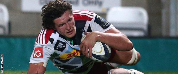 Second row Charlie Matthews scored Harlequins' first try on Sunday