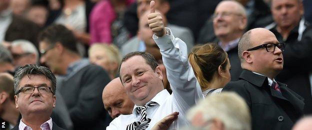 Mike Ashley at a Newcastle United match