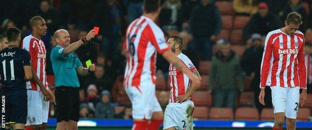 Peter Crouch is sent off