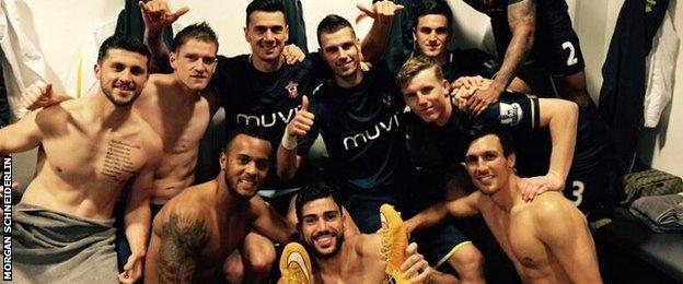Southampton's players celebrate