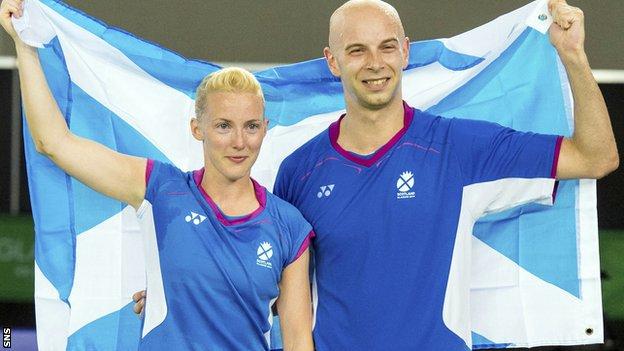 Imogen Bankier and Robert Blair claimed the badminton mixed doubles bronze medal at Glasgow 2014