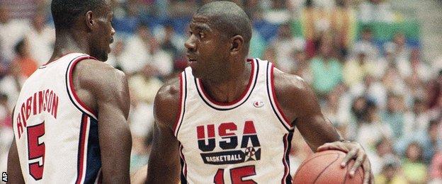 American basketball great Magic Johnson