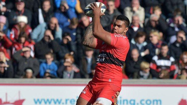 Romain Taofifenua wins a line-out in Toulon's European Champions Cup win over Ulster