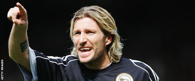 Robbie Savage in action during his first season at Derby