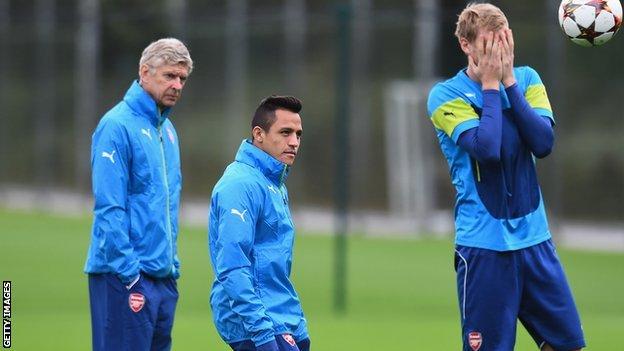 Alexis Sanchez, Arsene Wenger, Per Mertesacker