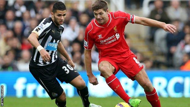 Steven Gerrard in action against Newcastle