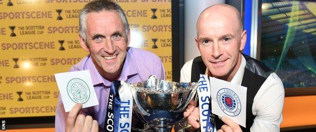 Craig Paterson and Des McKeown at the Scottish League Cup draw