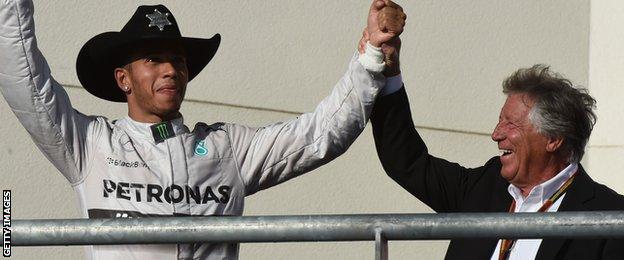 Lewis Hamilton and Mario Andretti