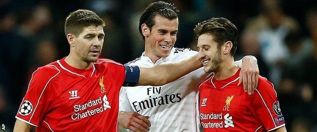 Steven Gerrard, Gareth Bale and Adam Lallana