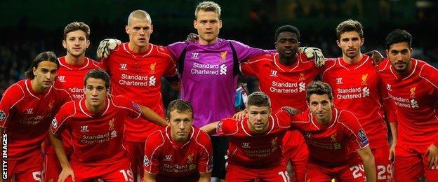 Liverpool's team to play Real Madrid