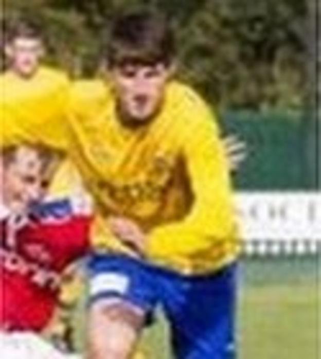 Warrington Town striker Ben Collins