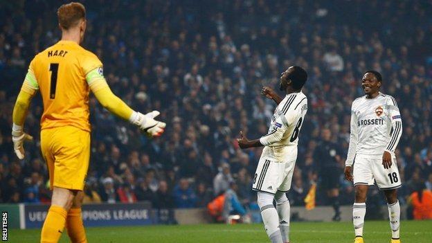 Seydou Doumbia celebrates his side's opening goal