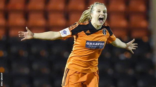 Fiona Brown was on target for Glasgow City in Switzerland