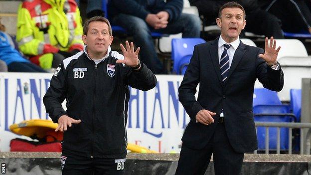 Jim McIntyre and his assistant Billy Dodds moved to the Staggies after Derek Adams was sacked