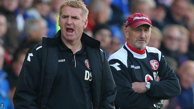 Walsall manager Dean Smith and his Saddlers number two Richard O'Kelly