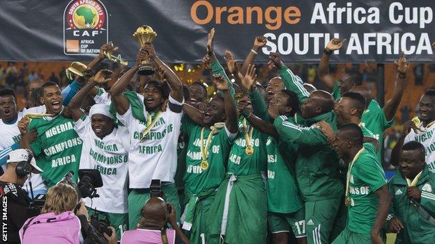 Nigeria football team celebrate